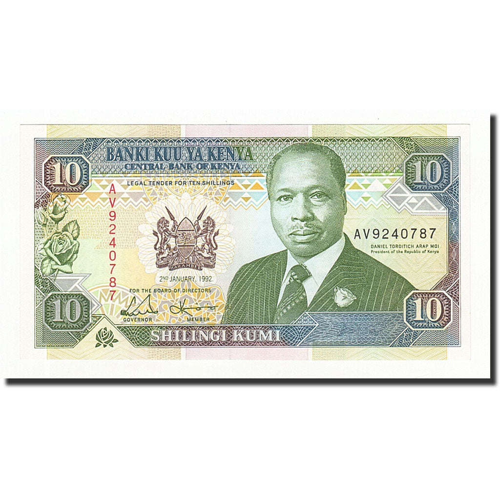 Banknote, Kenya, 10 Shillings, 1992-01-02, KM:24d, UNC(65-70)