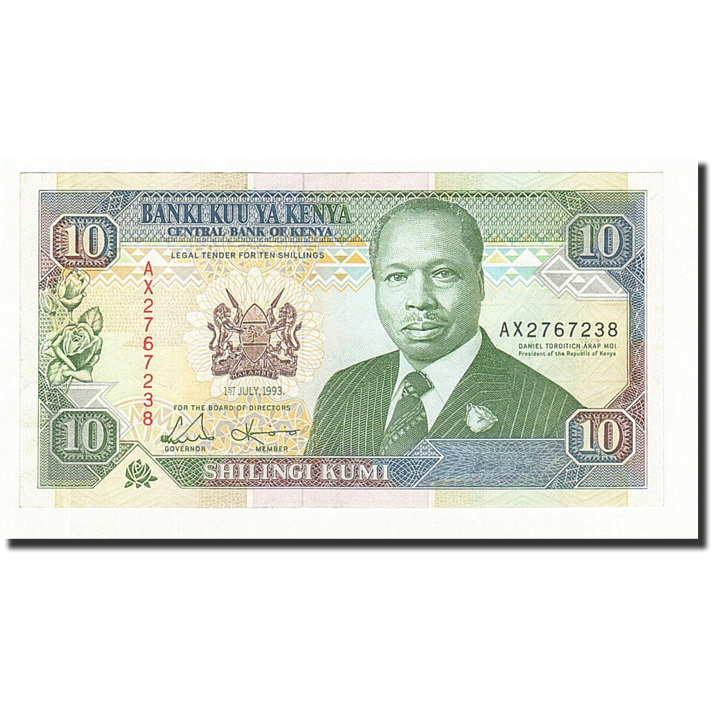 Banknote, Kenya, 10 Shillings, 1993-07-01, KM:24e, UNC(65-70)