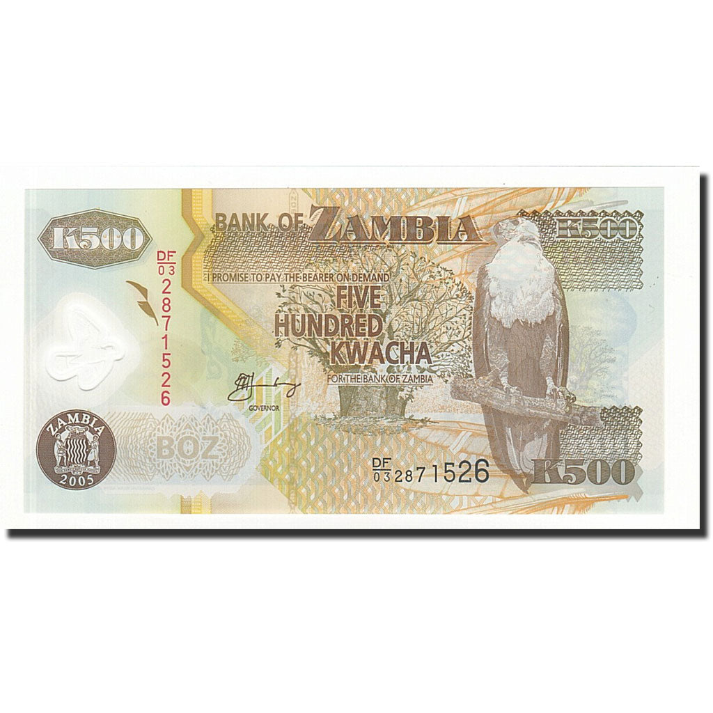 Banknote, Zambia, 500 Kwacha, 2005, KM:43d, UNC(65-70)