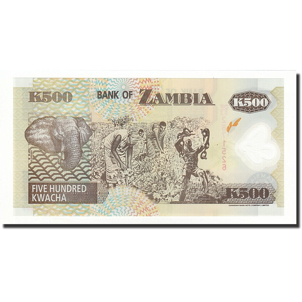 Banknote, Zambia, 500 Kwacha, 2005, KM:43d, UNC(65-70)