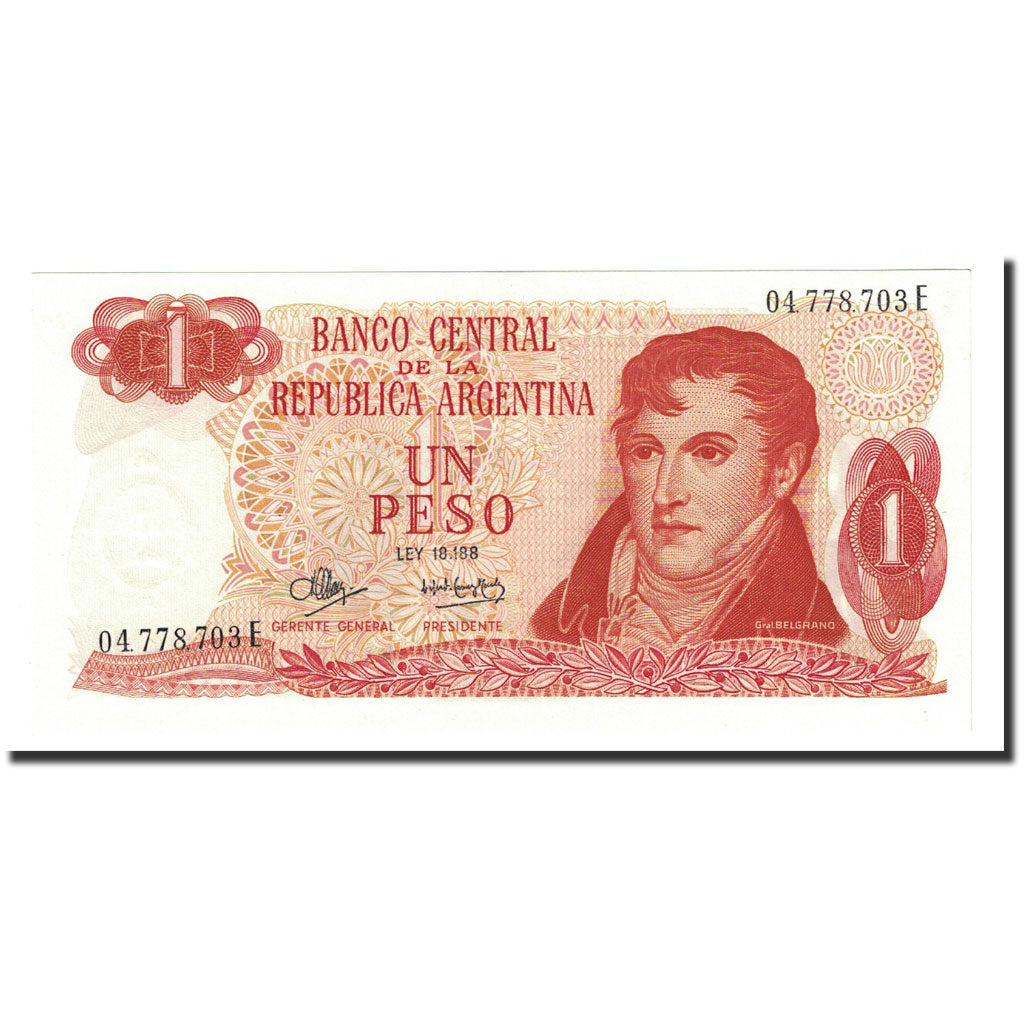 Banknote, Argentina, 1 Peso, undated ( 1970-73), KM:287, UNC(65-70)