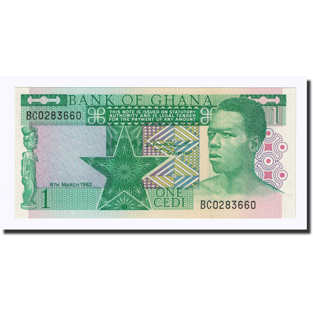 Banconote, Ghana, 1 Cedi, KM:17b, 1982-03-06, FDS
