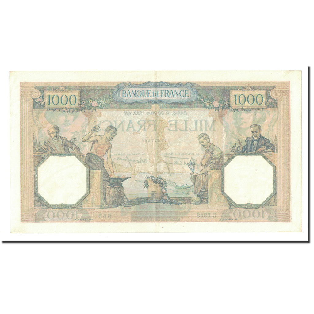 France, 1000 Francs, 1939-03-30, AU(55-58), Fayette:38.35, KM:90c