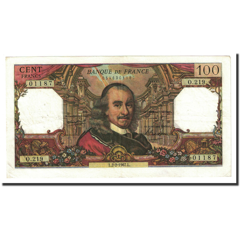 France, 100 Francs, 1967-02-02, AU(50-53), Fayette:65.16, KM:149b