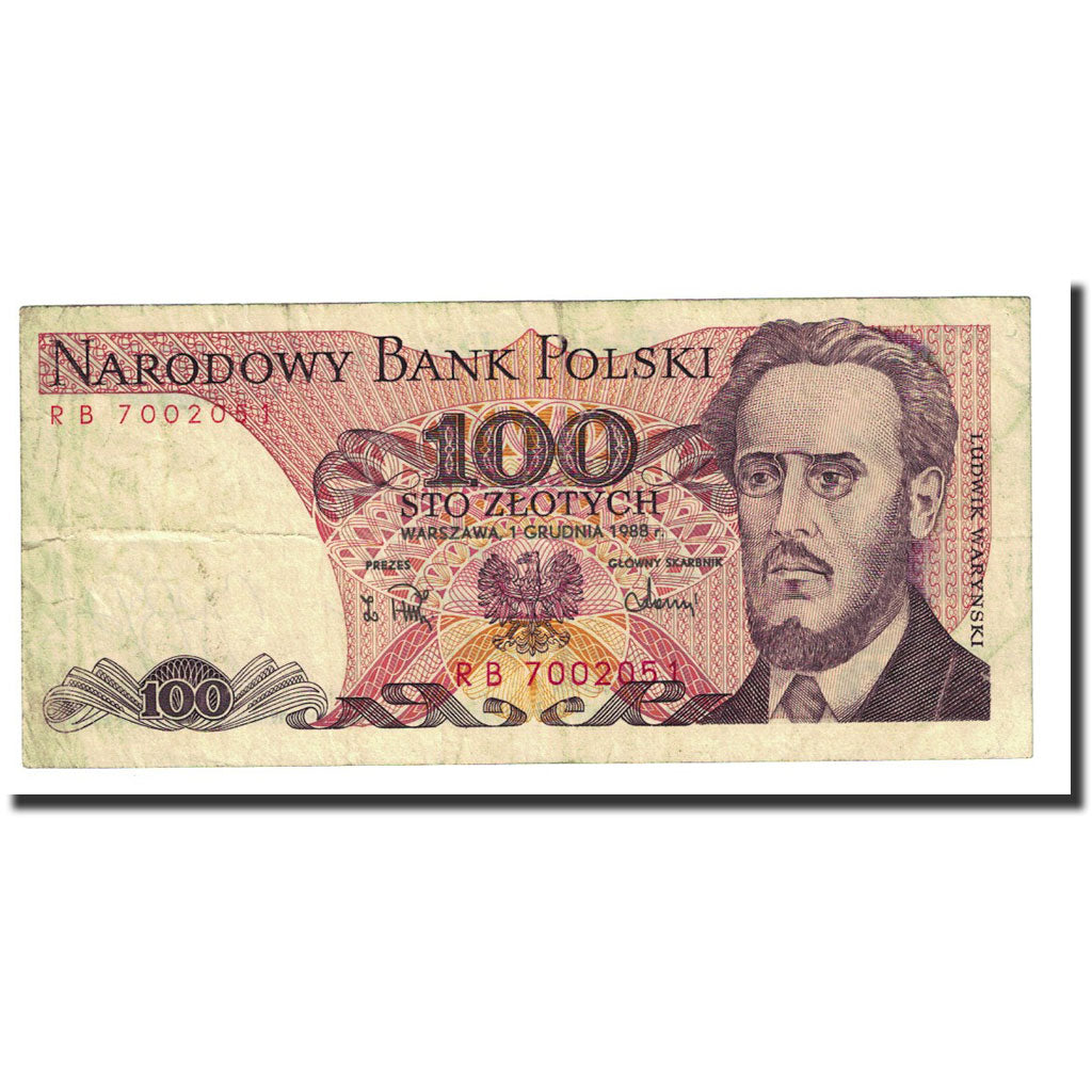 Banknote, Poland, 100 Zlotych, 1988-05-01, KM:143e, VF(20-25)