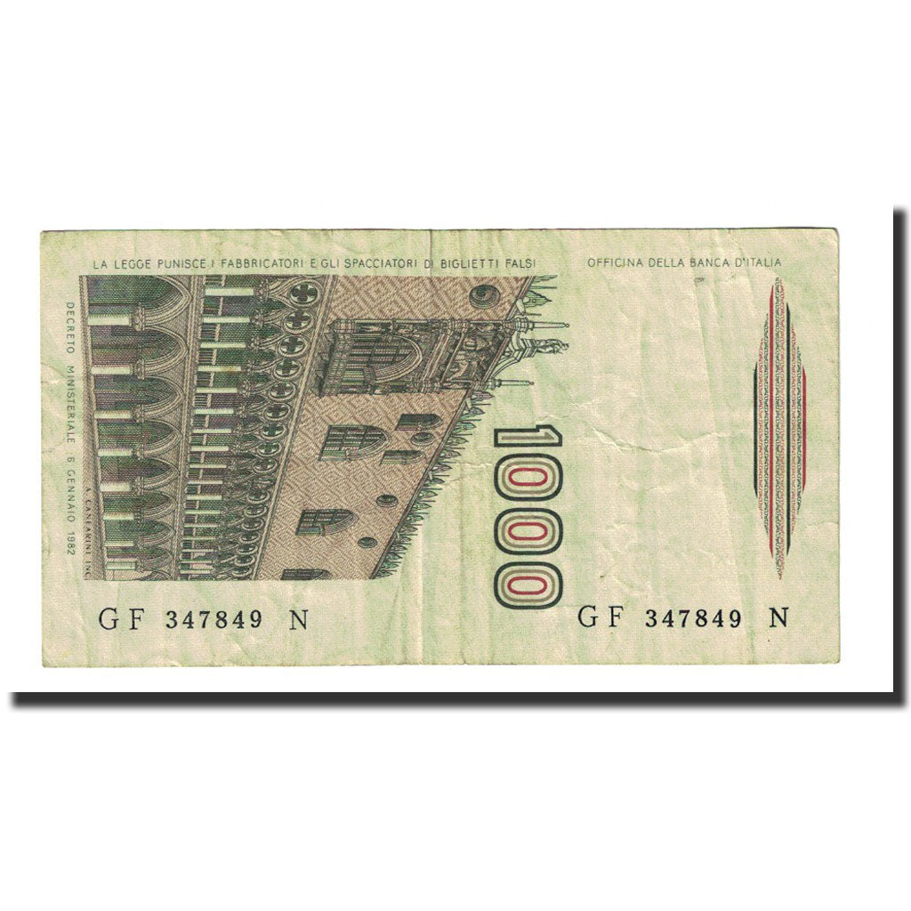 Banconote, Italia, 1000 Lire, KM:109b, 1982-01-06, MB
