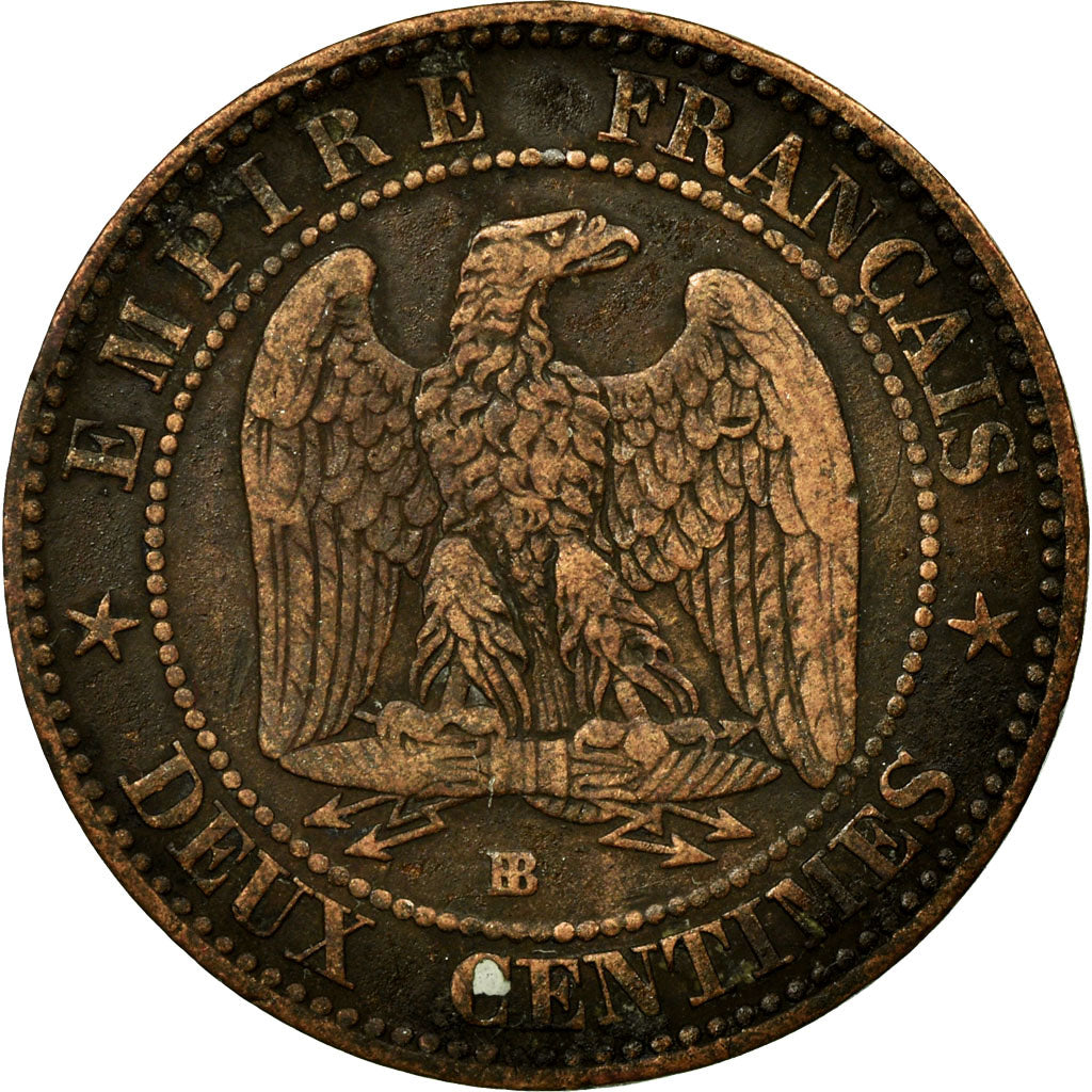 Moneta, Francia, Napoleon III, Napoléon III, 2 Centimes, 1856, Strasbourg, MB