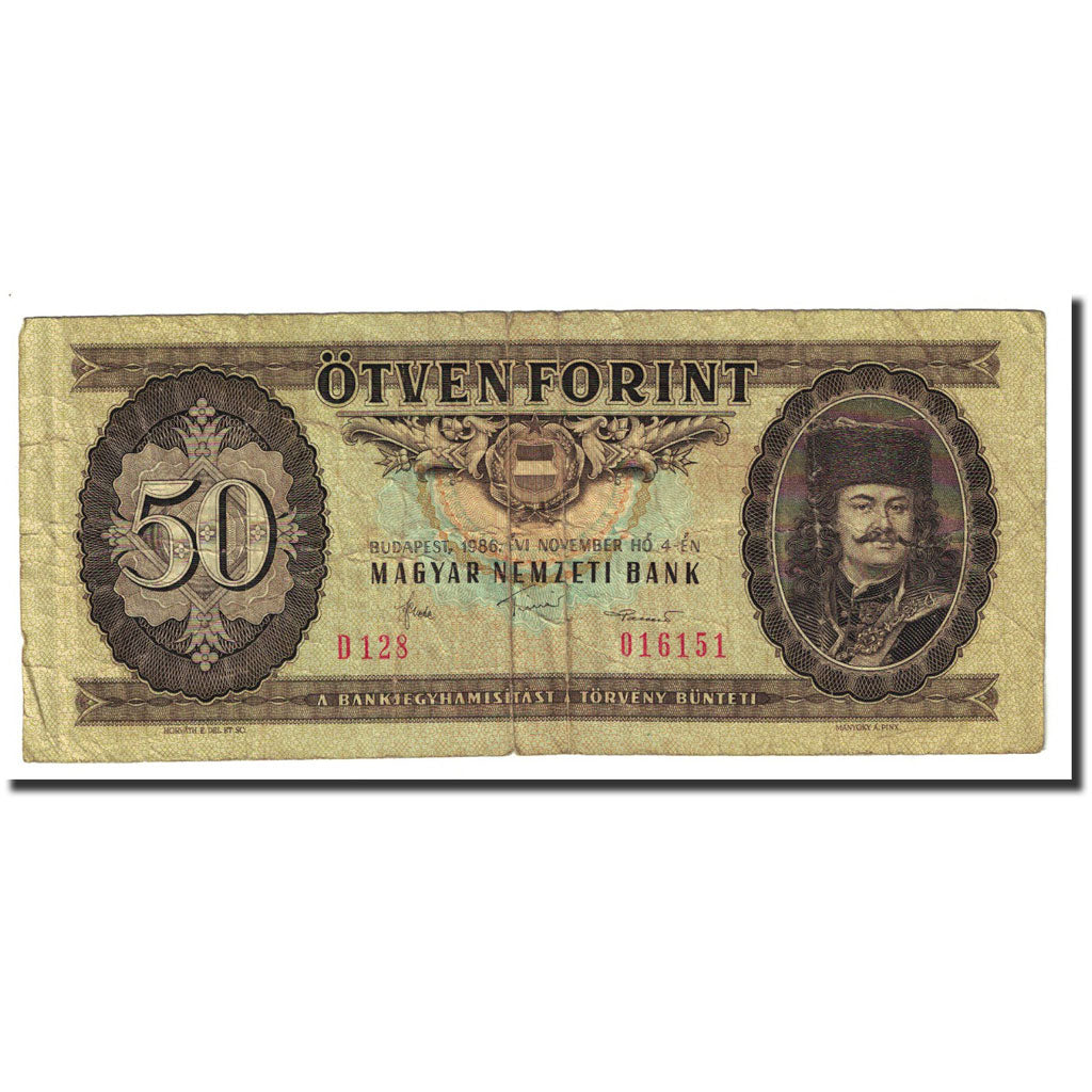 Banknote, Hungary, 50 Forint, 1986-11-04, KM:170g, VF(20-25)