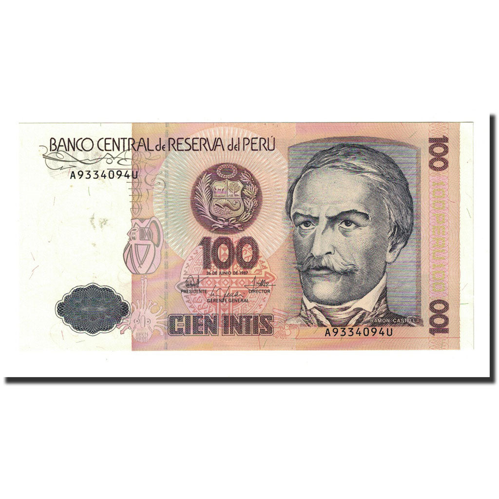Banknote, Peru, 100 Intis, 1987-06-26, KM:133, UNC(63)