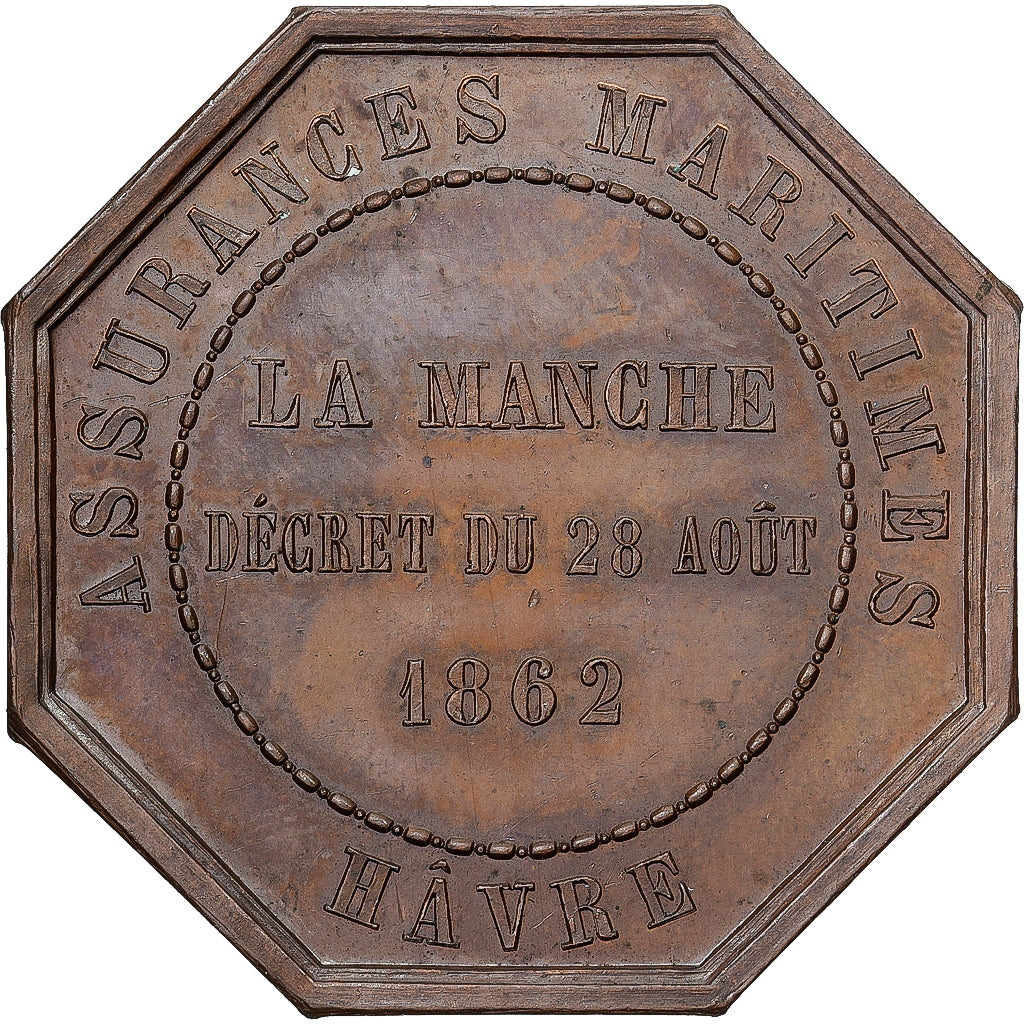 France, Token, Insurance, Assurances Maritimes, Hâvre, La Manche, 1862, MS(63)