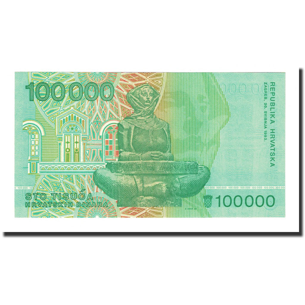 Geldschein, Kroatien, 100,000 Dinara, 1993-05-30, KM:27A, UNZ