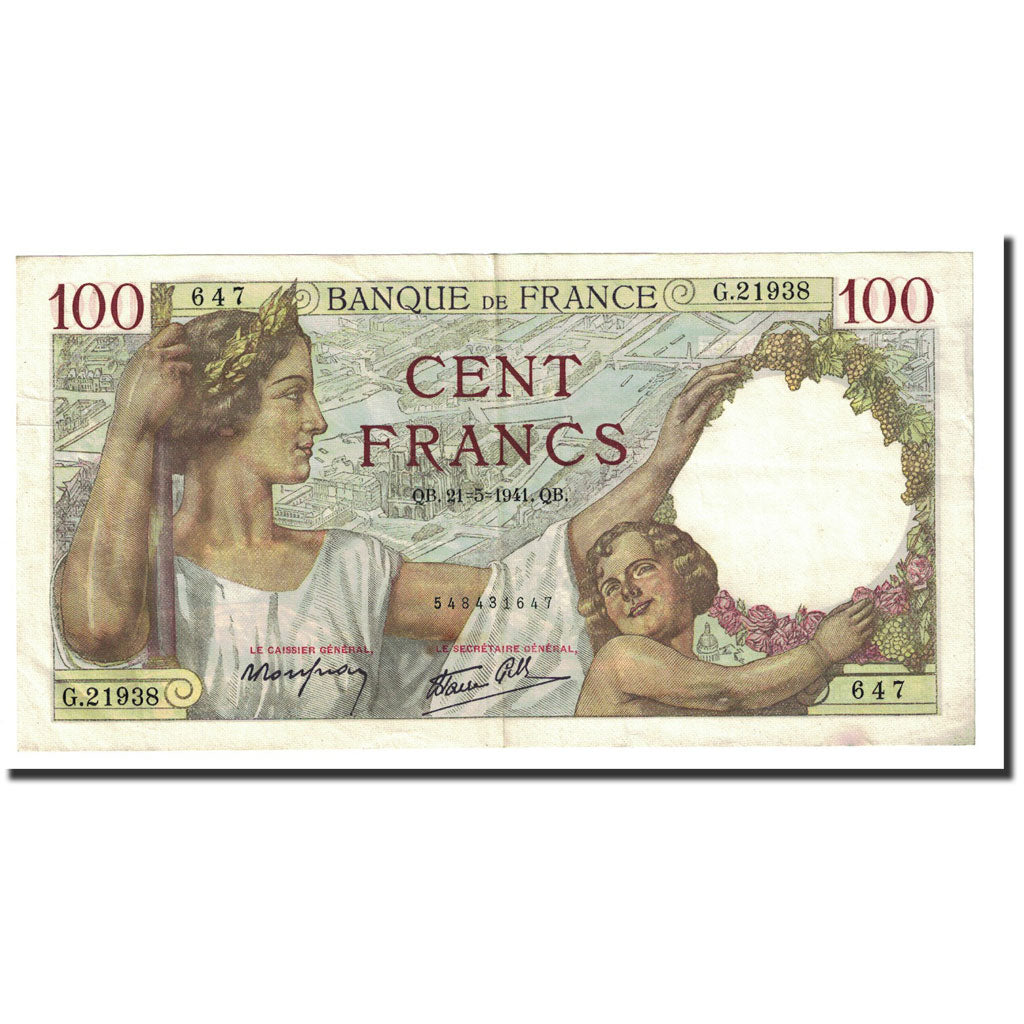 France, 100 Francs, 100 F 1939-1942 ''Sully'', 1941-05-21, SUP, Fayette:26.52