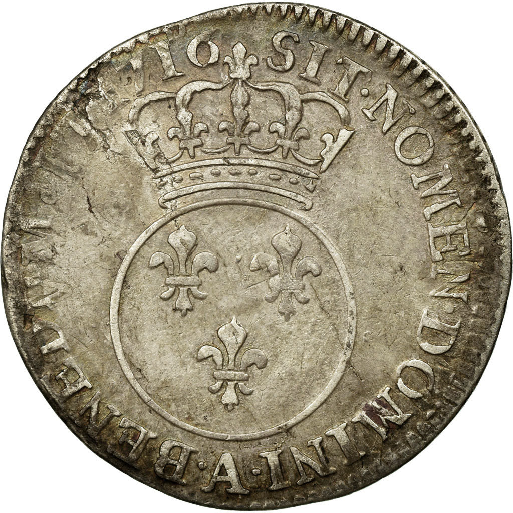 Coin, France, Louis XV, 1/10 Écu Vertugadin, 12 Sols, 1/10 ECU, 1716, Paris