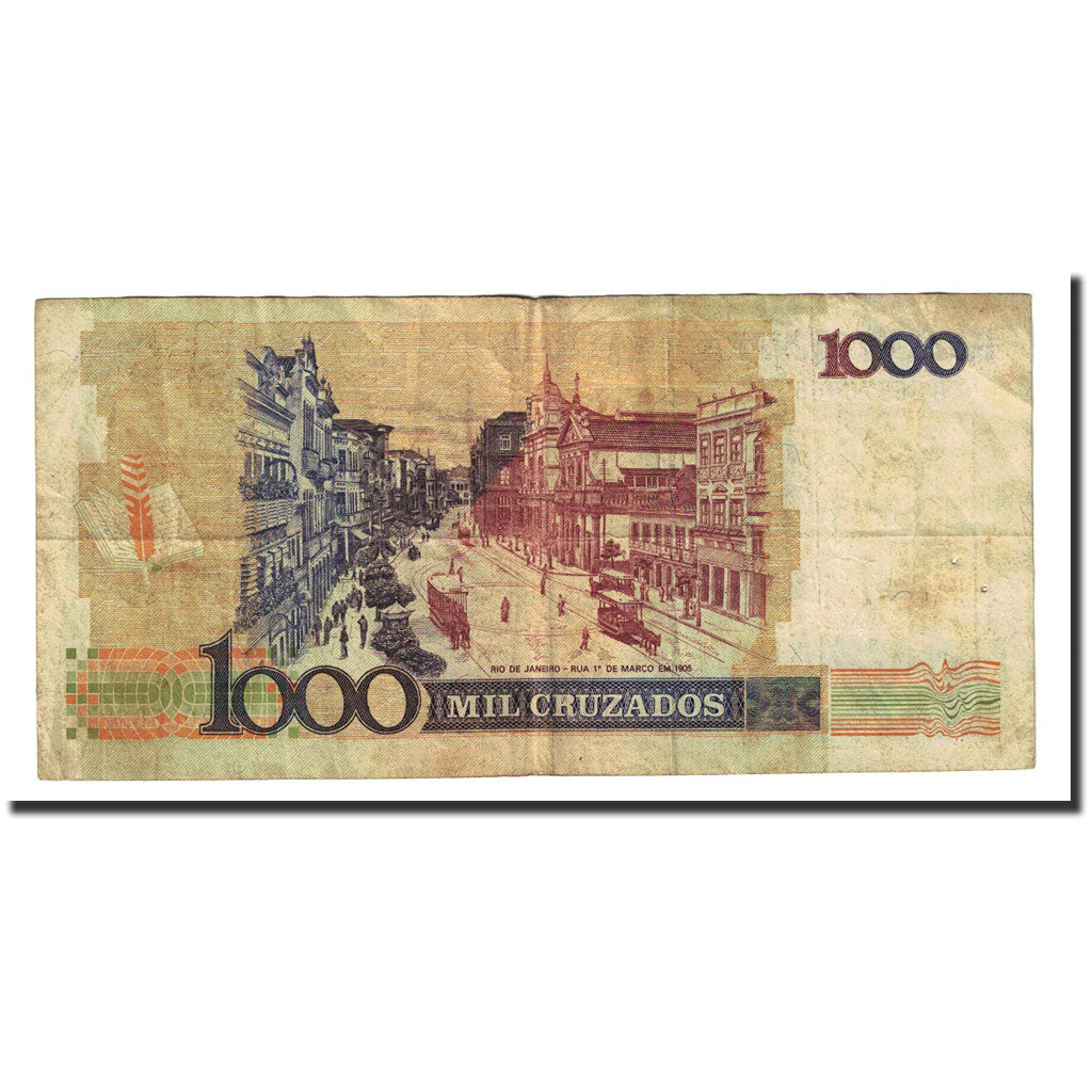 Banknote, Brazil, 1000 Cruzados, Undated (1988), KM:213b, VF(20-25)