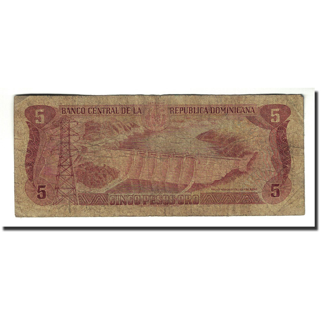 Banknote, Dominican Republic, 5 Pesos Oro, 1987, KM:118c, F(12-15)
