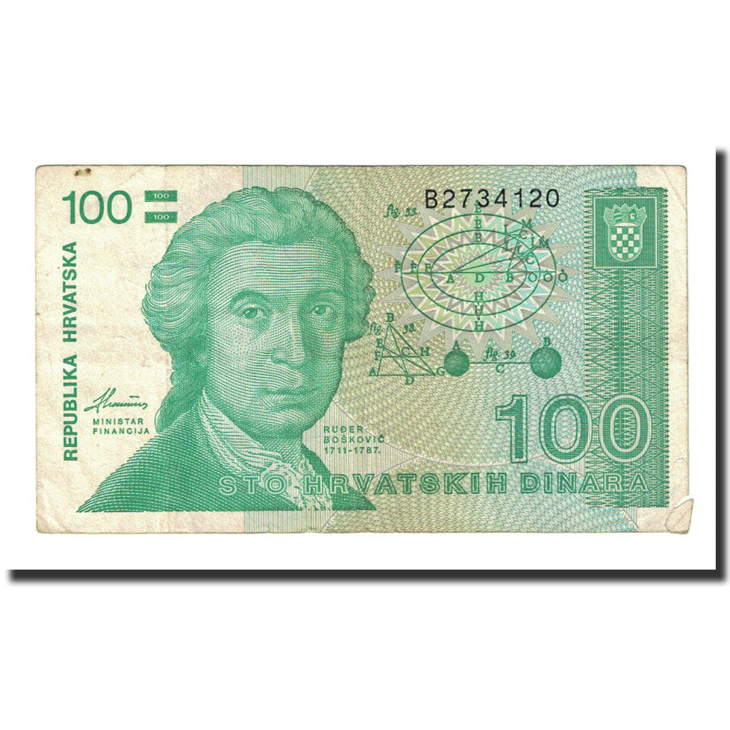 Geldschein, Kroatien, 100 Dinara, 1991-10-08, KM:20a, S
