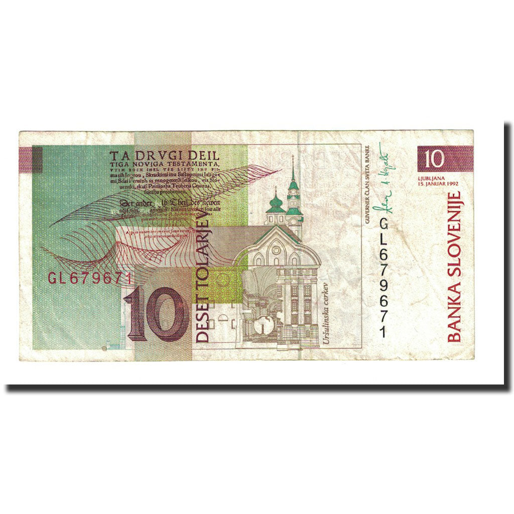 Banknote, Slovenia, 10 Tolarjev, 1992-01-15, KM:11a, VF(20-25)
