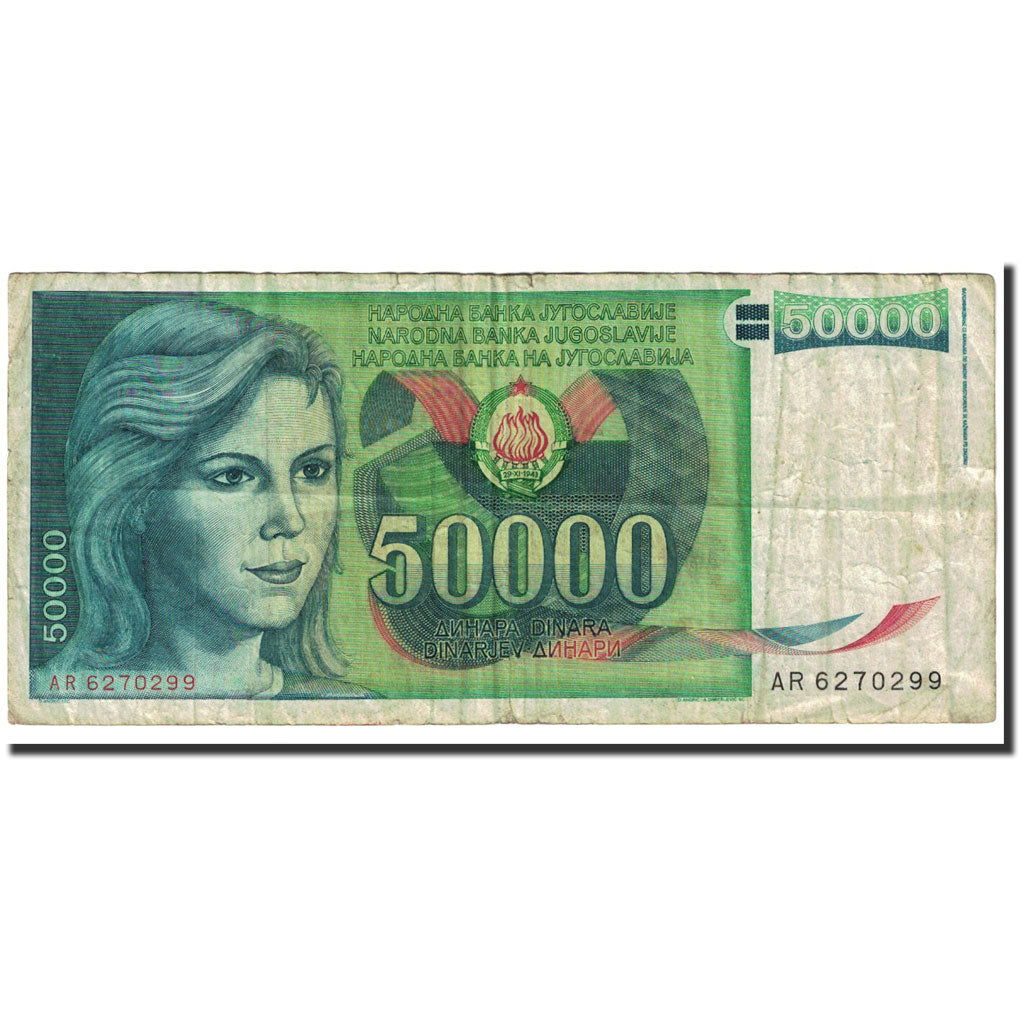 Banknote, Yugoslavia, 50,000 Dinara, 1988-05-01, KM:96, VF(20-25)