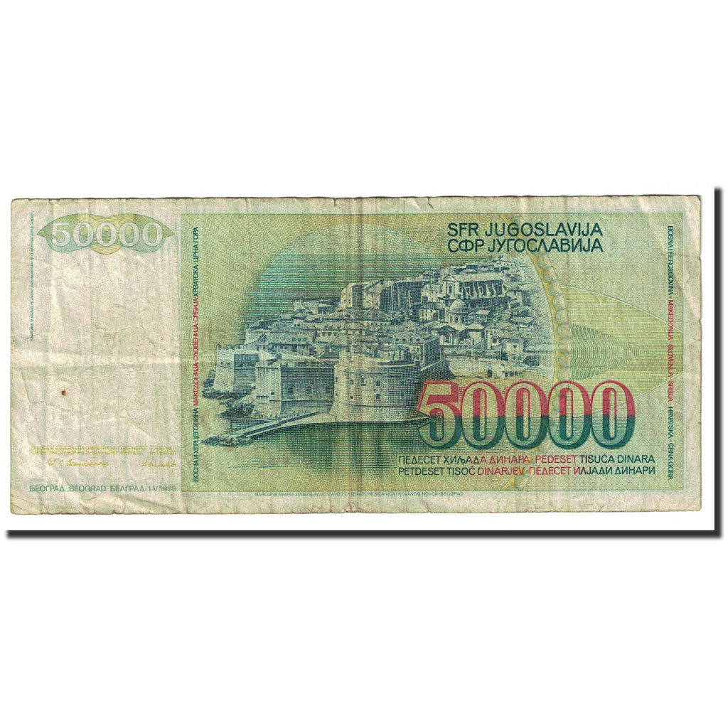 Banknote, Yugoslavia, 50,000 Dinara, 1988-05-01, KM:96, VF(20-25)