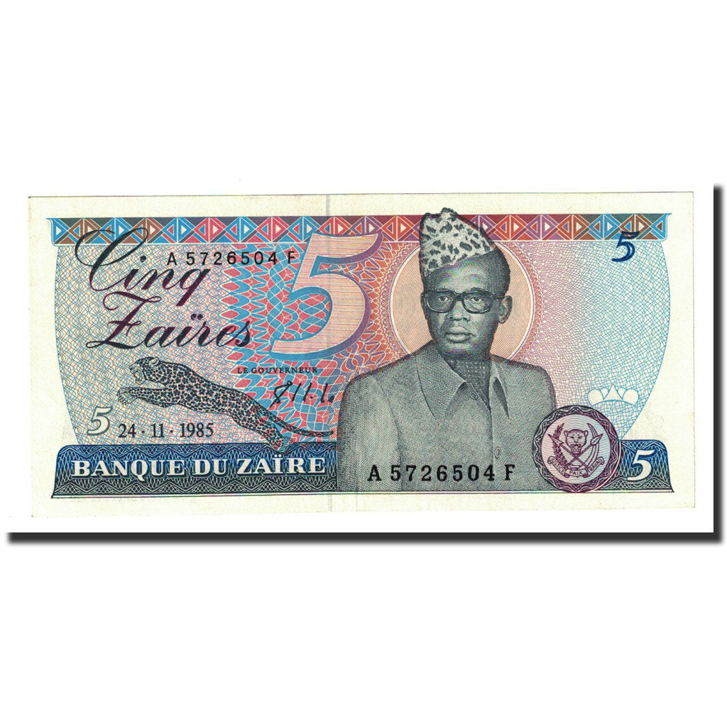 Billet, Zaïre, 5 Zaïres, 1985-11-24, KM:26a, SPL