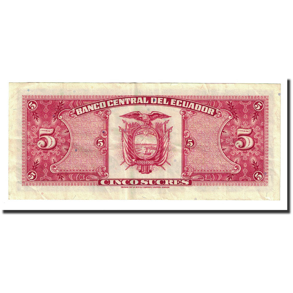 Banknote, Ecuador, 5 Sucres, 1988-11-22, KM:113d, AU(50-53)