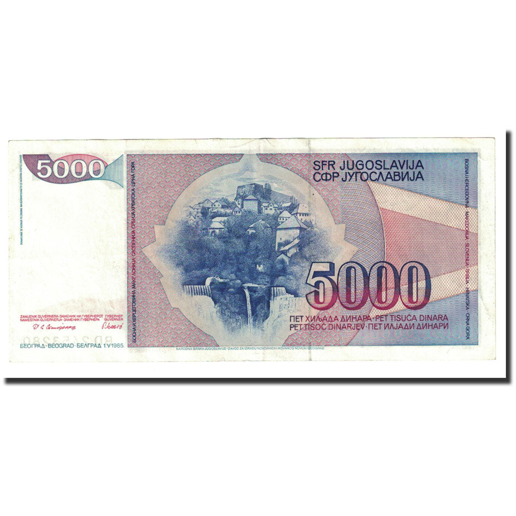 Banknote, Yugoslavia, 5000 Dinara, 1985-05-01, KM:93a, AU(55-58)