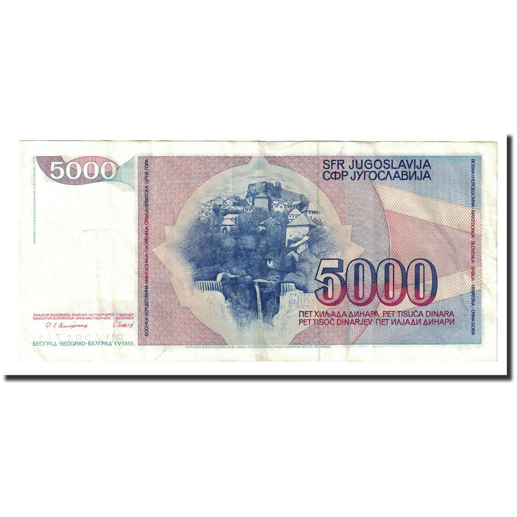 Banknote, Yugoslavia, 5000 Dinara, 1985-05-01, KM:93a, EF(40-45)