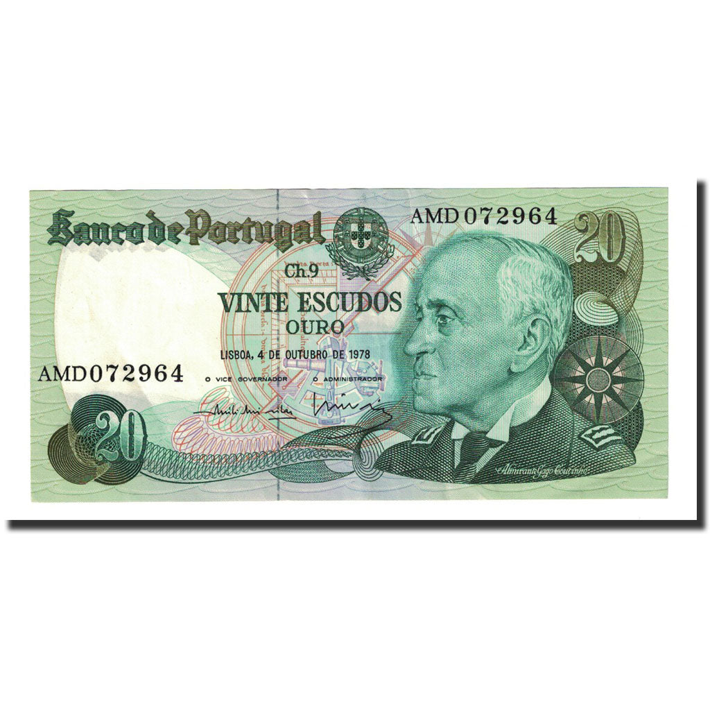 Banknote, Portugal, 20 Escudos, 1978-10-04, KM:176b, UNC(63)
