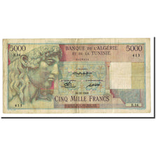 Banknot, Tunisia, 5000 Francs, 1946, KM:27, VF(30-35)