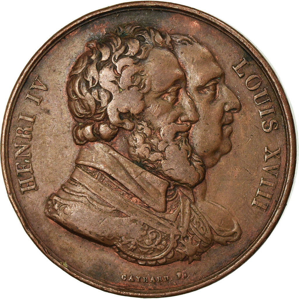 Francja, Medal, Louis XVIII, Rétablissement de la statue d'Henri IV, Historia