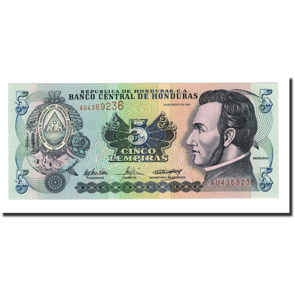Banknote, Honduras, 5 Lempiras, 2004-08-26, KM:85d, UNC(65-70)