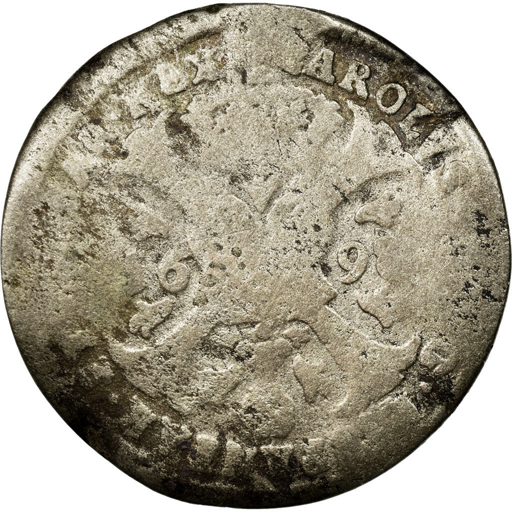 Coin, Spanish Netherlands, Flanders, 4 Patards, 1698, Bruges, F(12-15), Silver