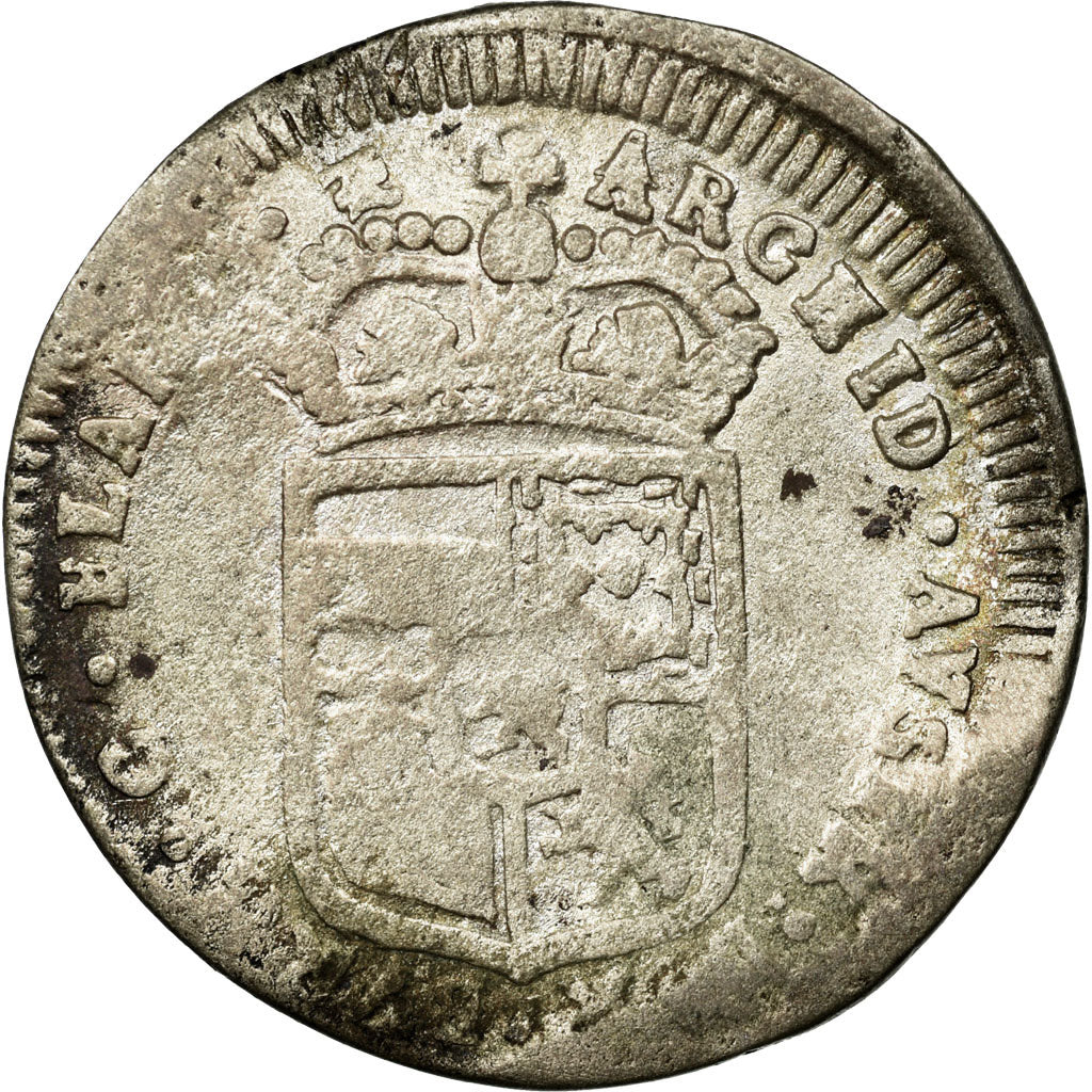 Coin, Spanish Netherlands, Flanders, 4 Patards, 1698, Bruges, F(12-15), Silver