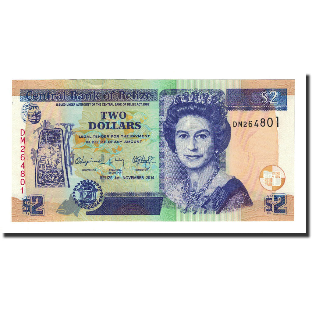 Banknote, Belize, 2 Dollars, 2014-11-01, UNC(65-70)