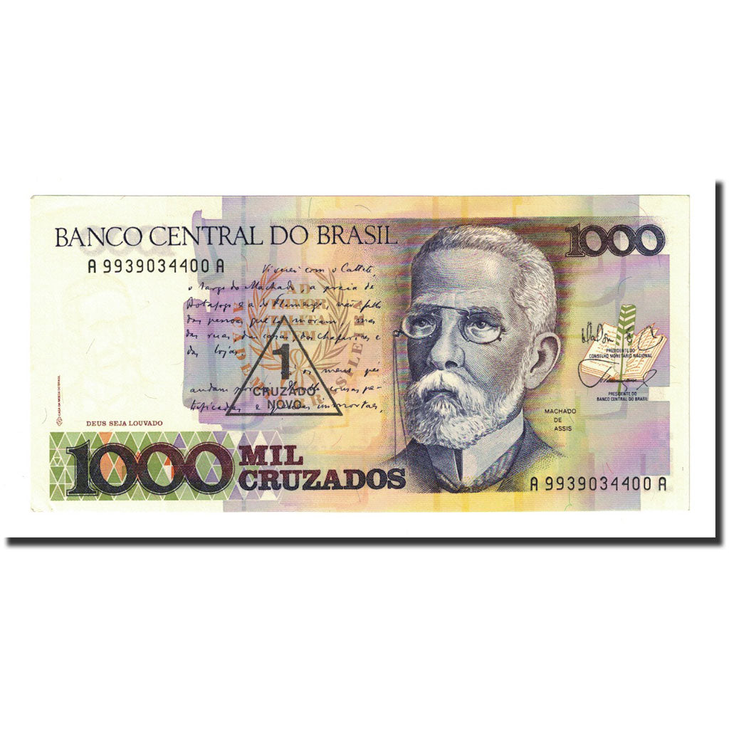 Billete, 1 Cruzado Novo on 1000 Cruzados, Undated (1989), Brasil, KM:216a, UNC