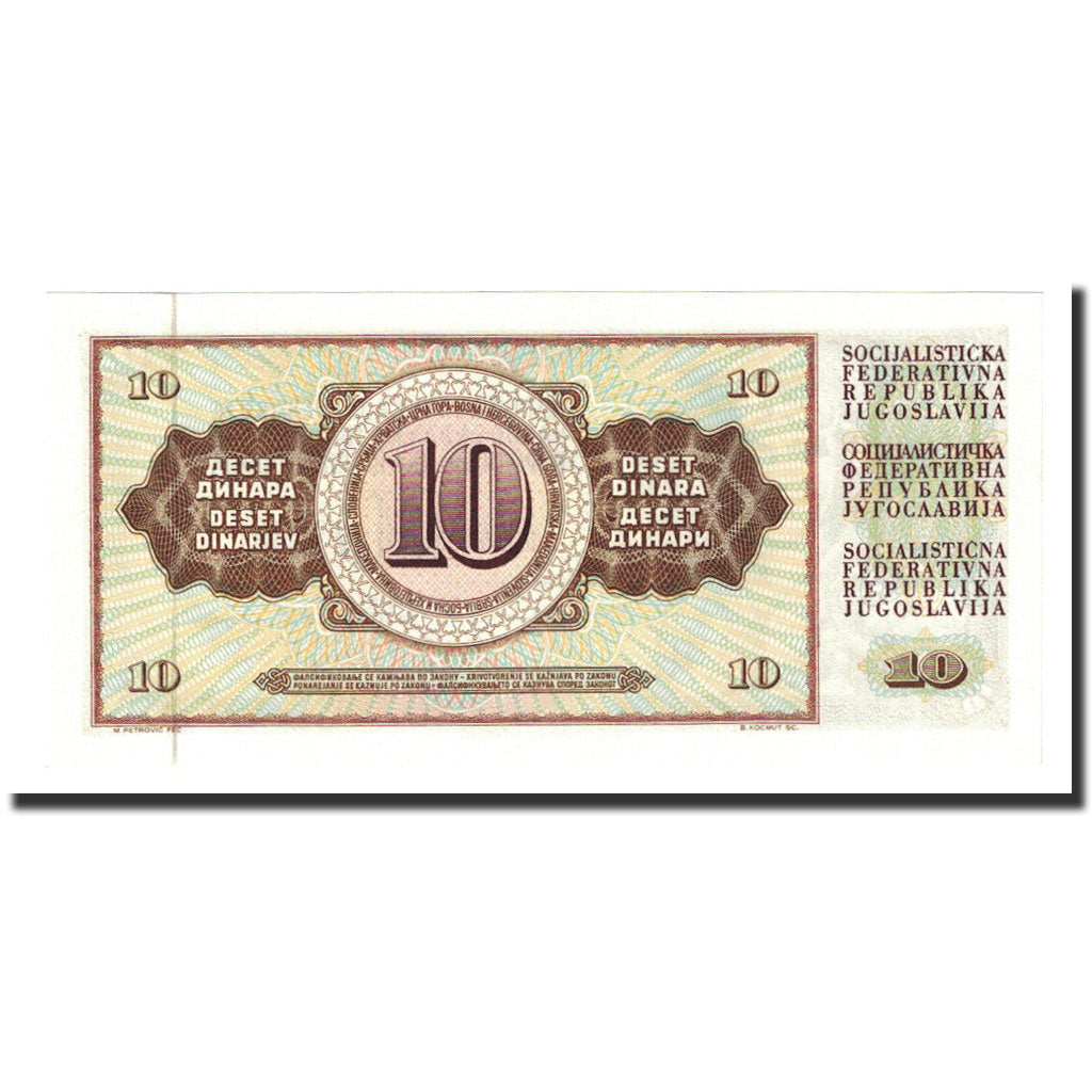 Banknote, Yugoslavia, 10 Dinara, 1968-05-01, KM:82c, UNC(65-70)
