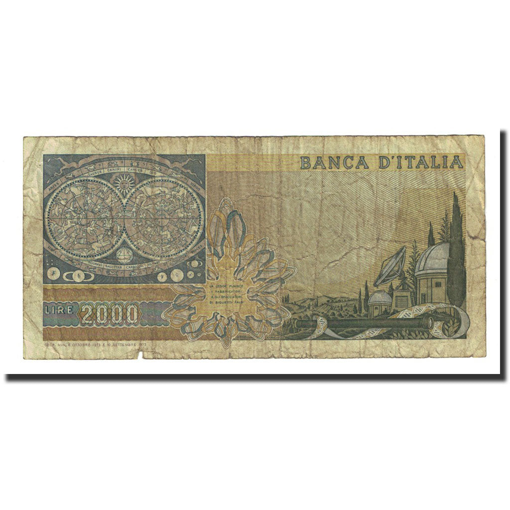 Banconote, Italia, 2000 Lire, 1973-10-08, KM:103a, MB