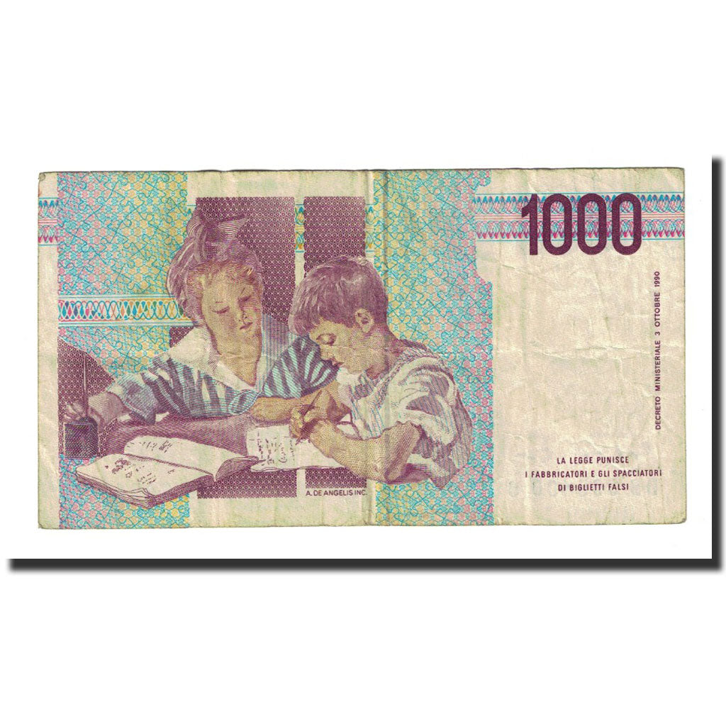 Banconote, Italia, 1000 Lire, D.1990, KM:114a, BB
