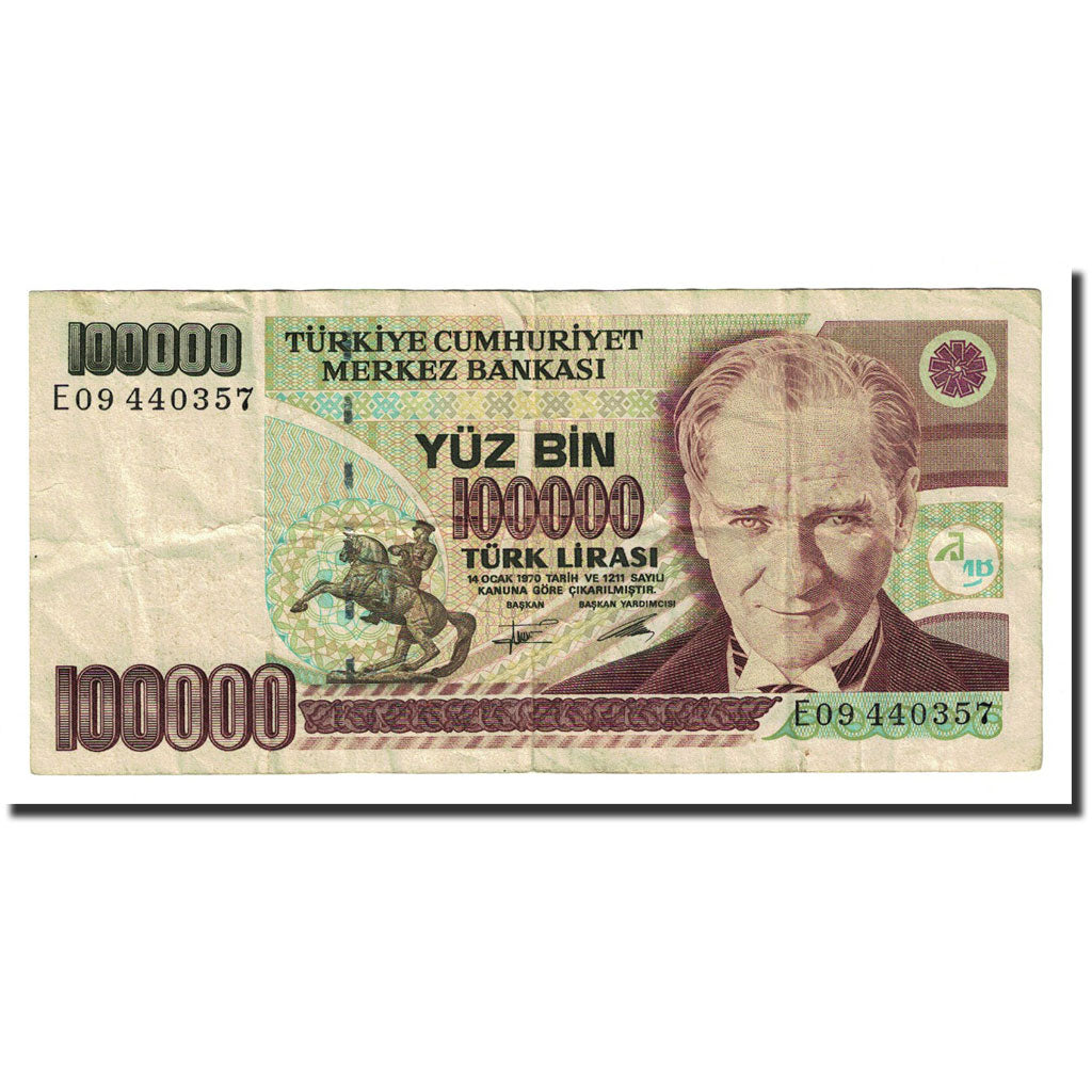 Banknote, Turkey, 100,000 Lira, L.1970, KM:205, EF(40-45)