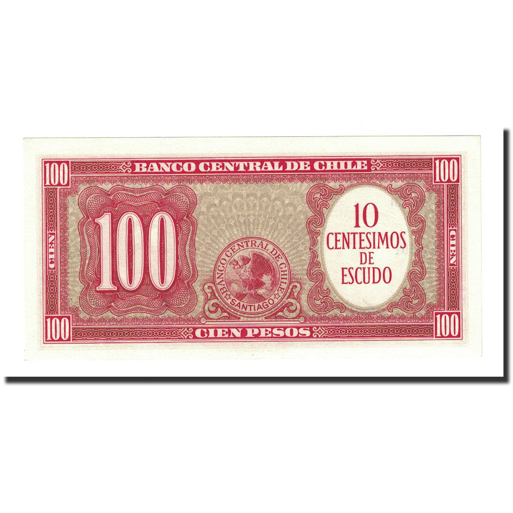 Billet, Chile, 10 Centesimos on 100 Pesos, UNDATED (1960-1961), KM:127a, NEUF