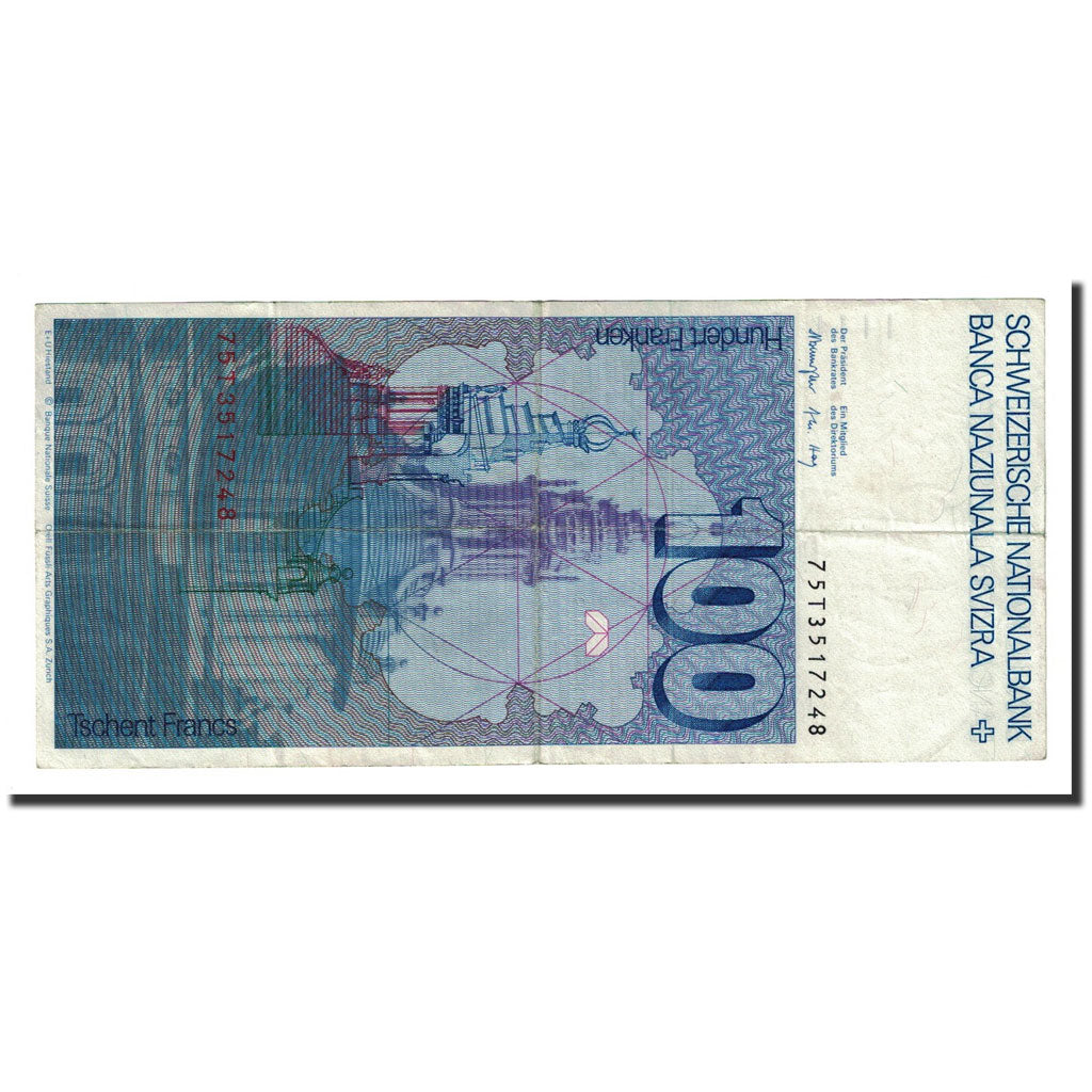 Banknote, Switzerland, 100 Franken, 1975, KM:57a, EF(40-45)