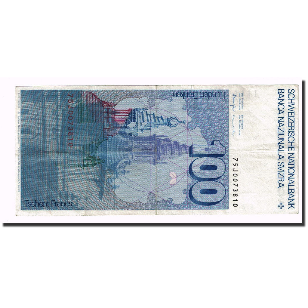 Billete, 100 Franken, 1975, Suiza, KM:57a, MBC