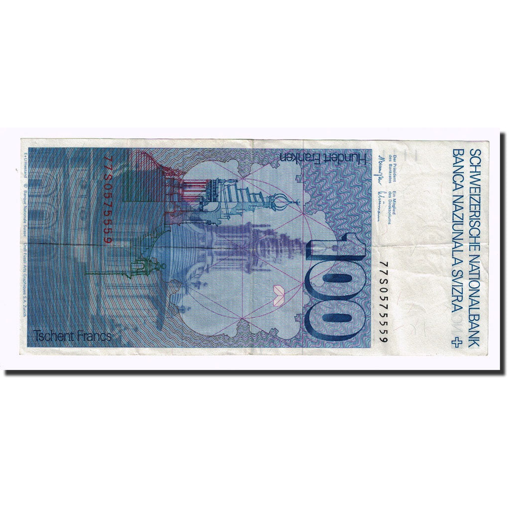Banknote, Switzerland, 100 Franken, 1977, KM:57b, EF(40-45)