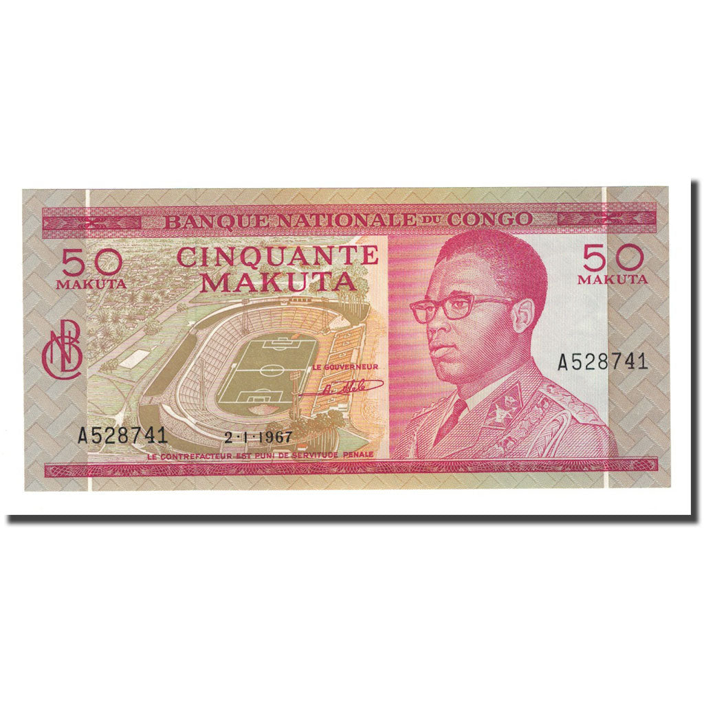 Geldschein, Congo Democratic Republic, 50 Makuta, 1967-01-02, KM:11a, UNZ