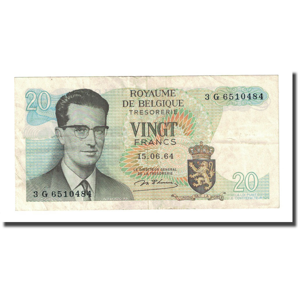 Banconote, Belgio, 20 Francs, 1964-06-15, KM:138, BB