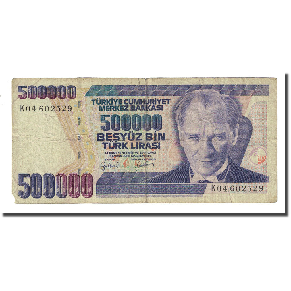 Banknote, Turkey, 500,000 Lira, L.1970, KM:212, F(12-15)