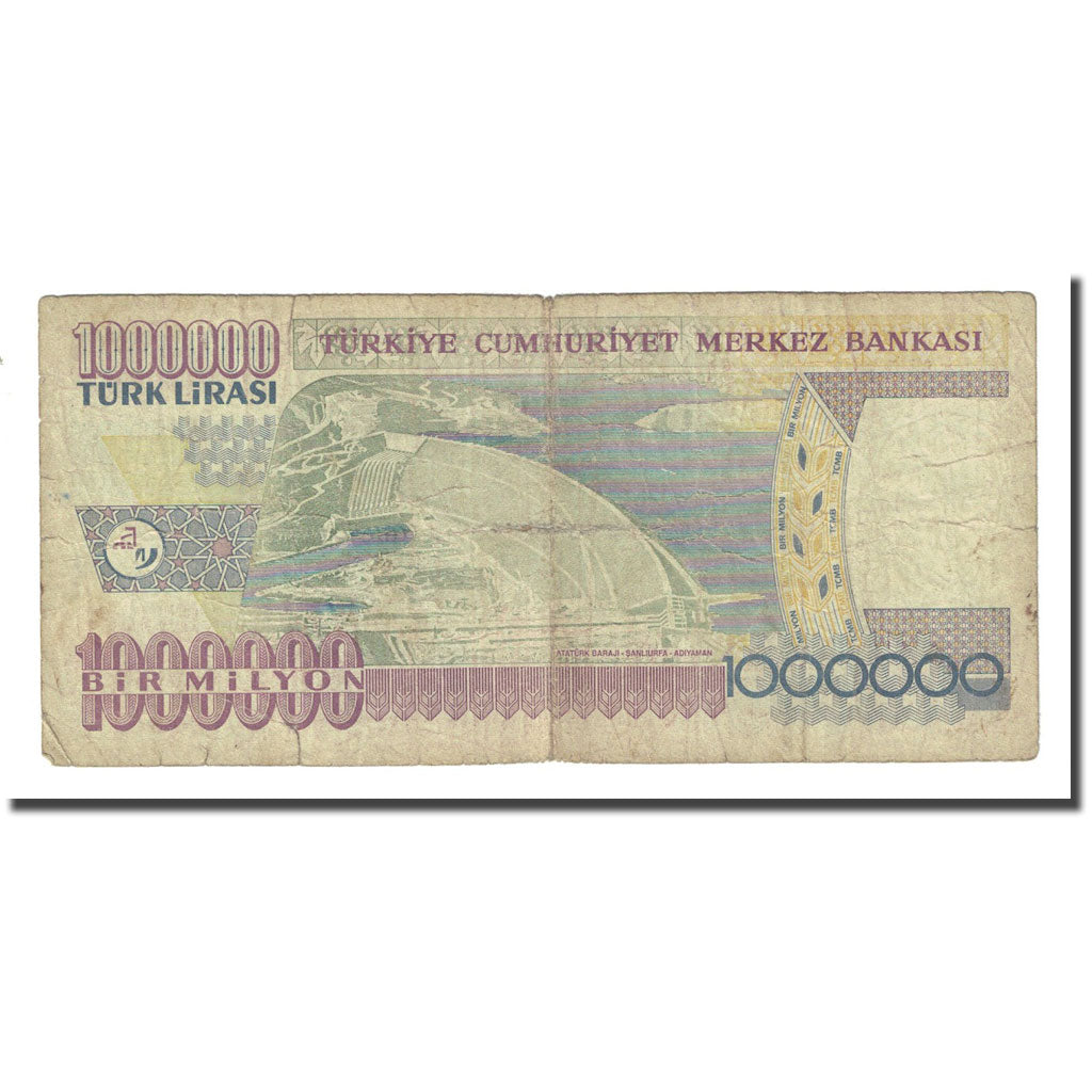 Banknote, Turkey, 1,000,000 Lira, L.1970, KM:213, VG(8-10)
