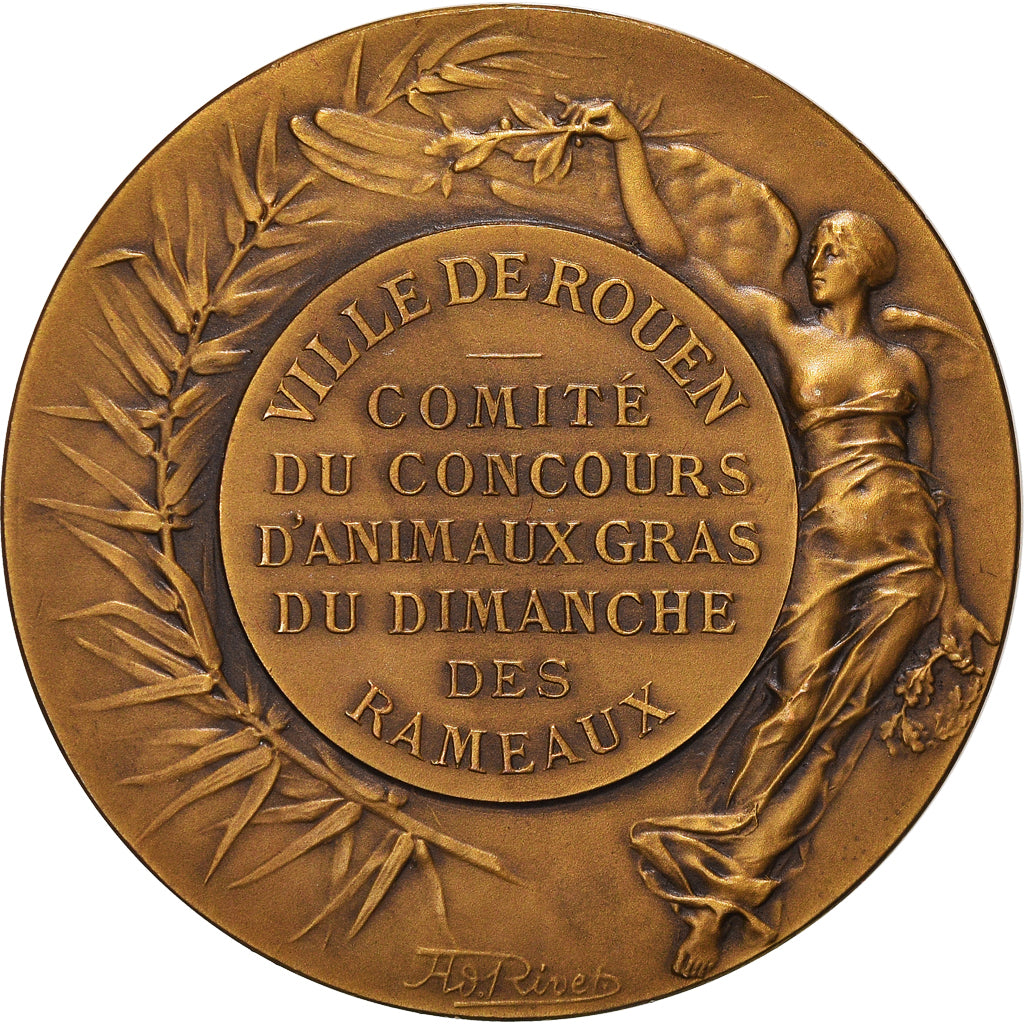 France, Medal, Concours d'Animaux Gras, Ville de Rouen, Agriculture, Erdmann