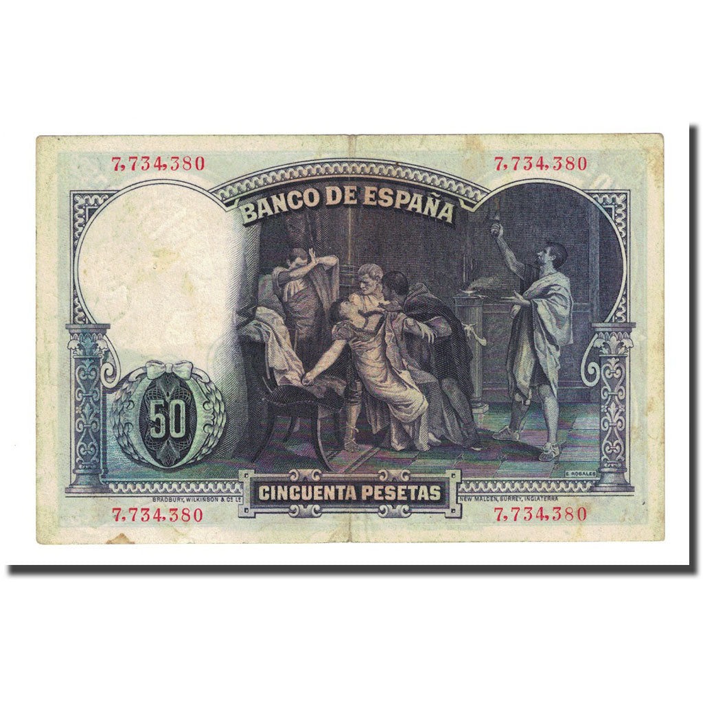 Biljet, Spanje, 50 Pesetas, 1931-04-25, KM:82, TB