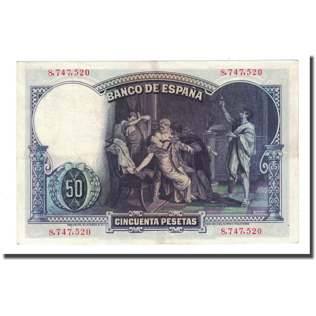 Biljet, Spanje, 50 Pesetas, 1931-04-25, KM:82, SUP
